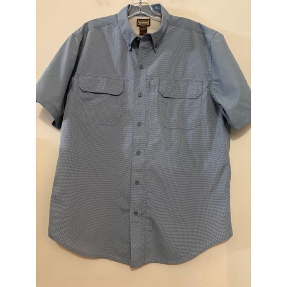 CE Schmidt Mens Work Wear Shirt Short Sleeve Button Front Collar Mens Large